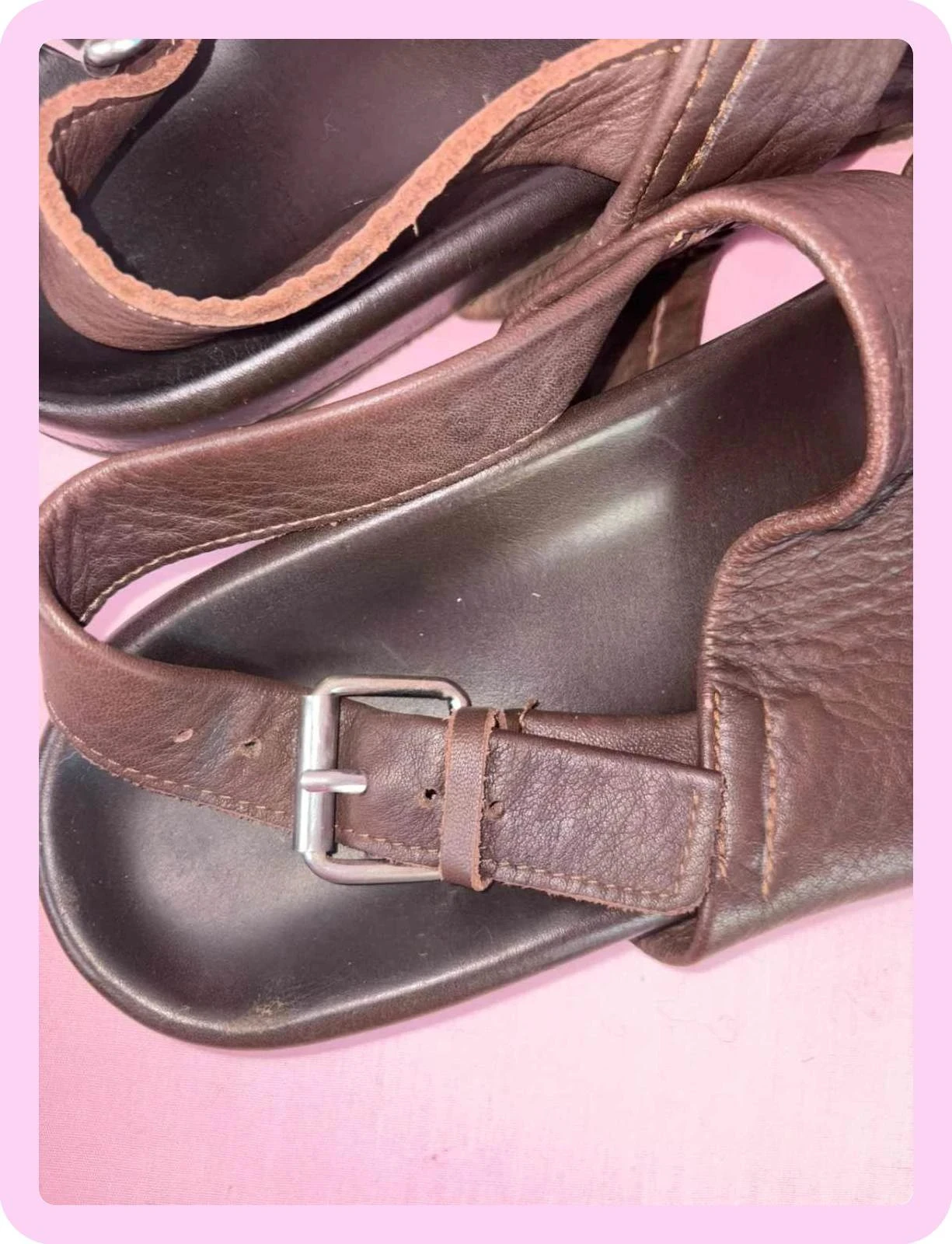 sandálias masculinas em couro marrom made in italy tamanho 42,5 – photo 8